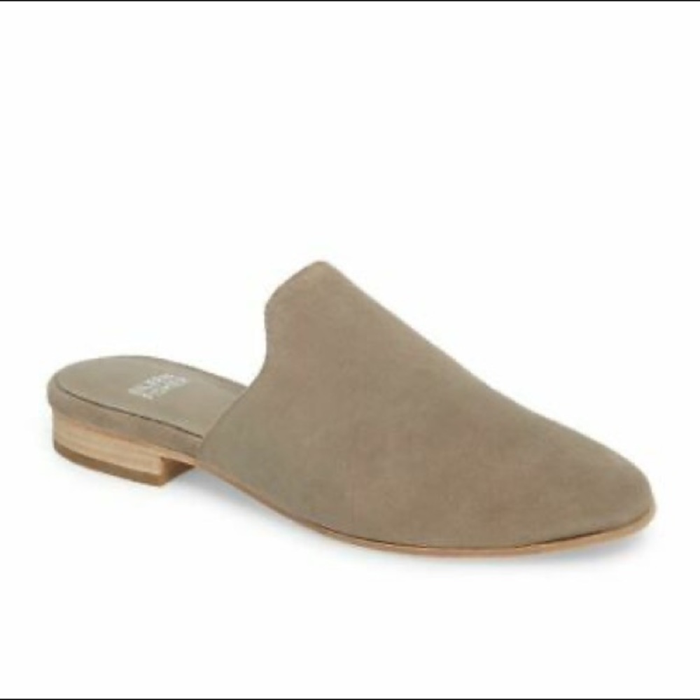 Eileen Fisher Dion Suede Mules Tan Sz. 9